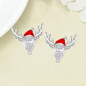 Reindeer Santa Hat Earrings